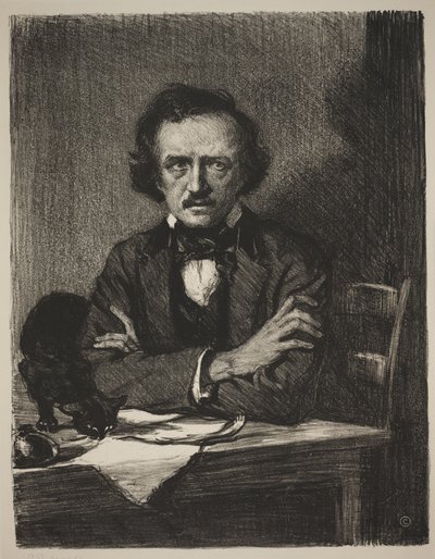 Edgar Allan Poe (litho) av Samuel Johnson Woolf
