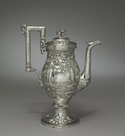Kaffekanne i nyrokokko, ca. 1840 av Samuel Kirk