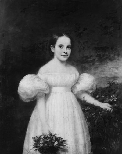 Portrett av en jente med blomster, ca. 1835. av Samuel Lovett Waldo