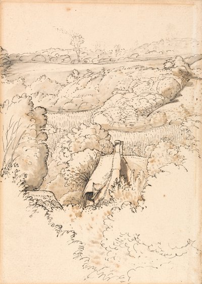 En hytte blant trær, Shoreham av Samuel Palmer