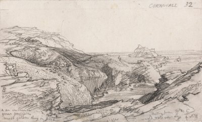 En side fra en Cornish Sketchbook: Cornwall 32 av Samuel Palmer