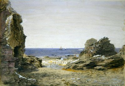 Backways, nær Tintagel, Cornwall (akvarell på papir) av Samuel Palmer
