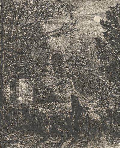Jul, eller bretting av den siste sauen, 1850. av Samuel Palmer