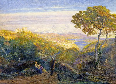 Landskap (olje på lerret) av Samuel Palmer