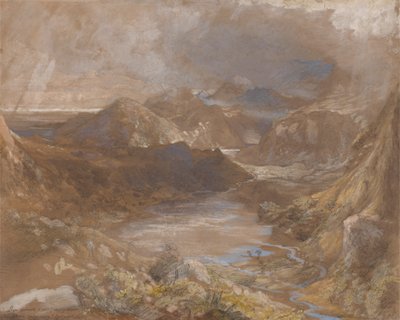 Llwyngwynedd og en del av Llyn-y-dina mellom Capel Curig og Beddegelert, Nord-Wales av Samuel Palmer