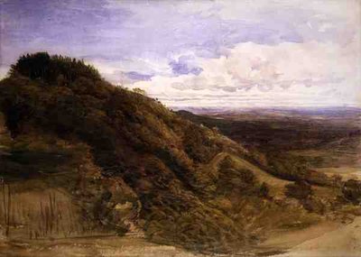 Nær Underriver, Sevenoaks (akvarell og gouache på papir) av Samuel Palmer