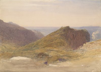 På nordkysten av Devon, Lundy Island i det fjerne, ca. 1835. av Samuel Palmer