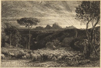 «Åpning av innhegningen» eller «Tidlig morgen» av Samuel Palmer