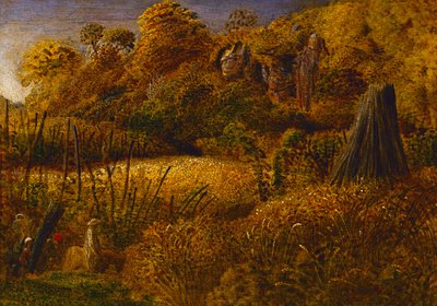 Scene ved Underriver, Kent eller The Hop Garden (olje og tempera på panel) av Samuel Palmer
