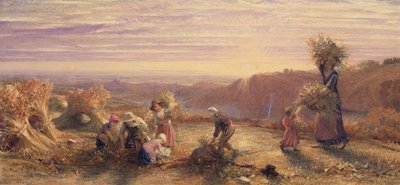 Solnedgang over Gleaning Fields av Samuel Palmer