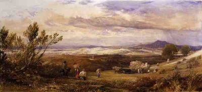 The Cornfield, Cloudy Morning (akvarell) av Samuel Palmer