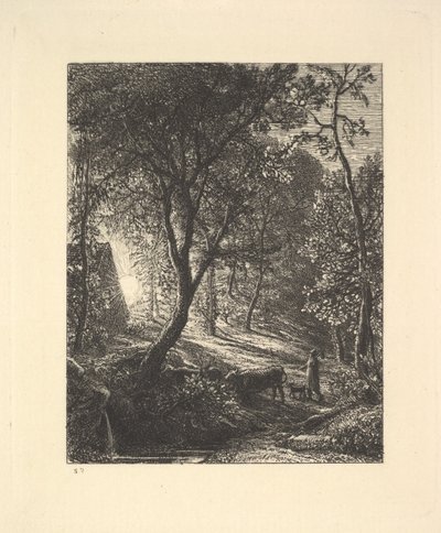 The Herdsmans Cottage, eller solnedgang, 1880. av Samuel Palmer