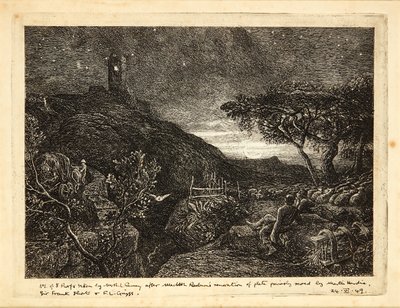 The Lonely Tower (radering) av Samuel Palmer