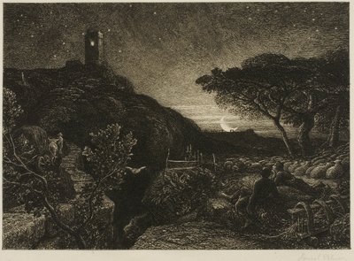 Det ensomme tårnet av Samuel Palmer