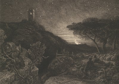 Det ensomme tårnet, 1879. av Samuel Palmer