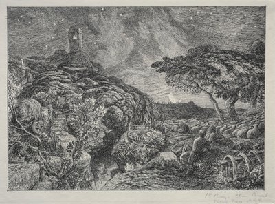 Det ensomme tårnet, 1879. av Samuel Palmer