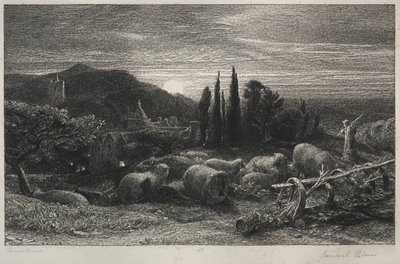 Den stigende månen. av Samuel Palmer