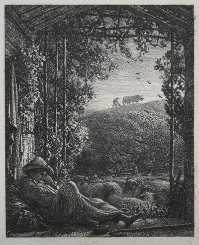 Den sovende hyrde, 1857. av Samuel Palmer