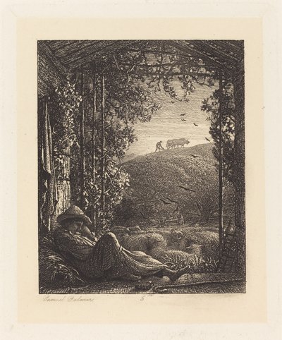 Den sovende hyrde; Tidlig morgen av Samuel Palmer