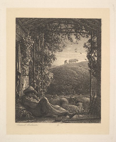 The Sleeping Shepherd, tidlig morgen, 1857. av Samuel Palmer