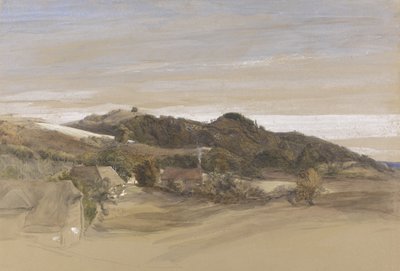 Underriver Hills, nær Sevenoaks, Kent, fra Grounds of J. Herries, Esq. ca. 1840 (penn og blekk med akvarell over grafitt på papir) av Samuel Palmer