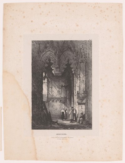 Interiør i en kirke i Louviers Louviers (tittel på objekt) Interiør (serietittel) Interiør (serietittel) av Samuel Prout (attributed to)