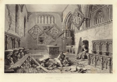Arundel kirke (lithotint) av Samuel Prout