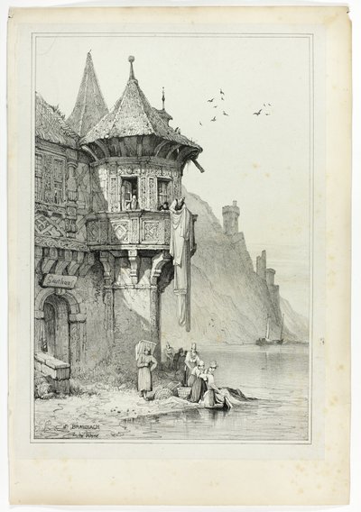 Ved Braubach ved Rhinen av Samuel Prout