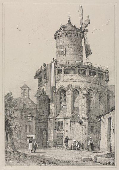 Faksimiler av skisser laget i Flandern og Tyskland: On the Walls, Köln av Samuel Prout