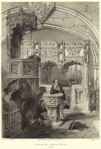 Interiør av kirken St Mary og St Blaise av Samuel Prout