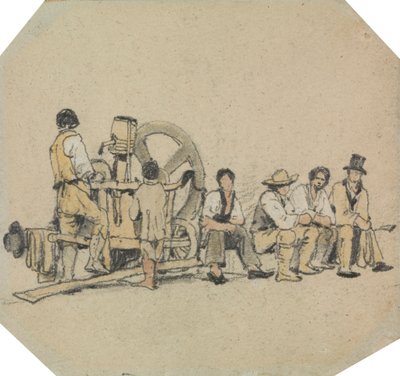 Mekanisk kvern med figurer av Samuel Prout