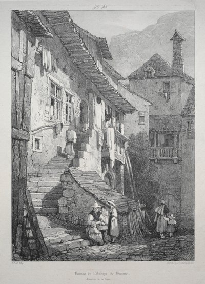 Ruinene av Abbey of Baume. Rettens indre av Samuel Prout
