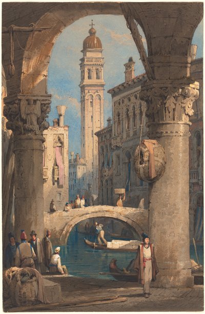 San Giorgio dei Greci, sett fra en arkade av Samuel Prout