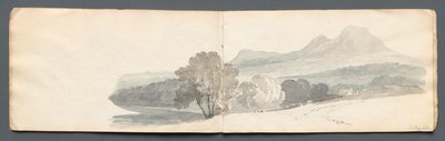 Skissebok: Eildon Hills, 1814. av Samuel Prout
