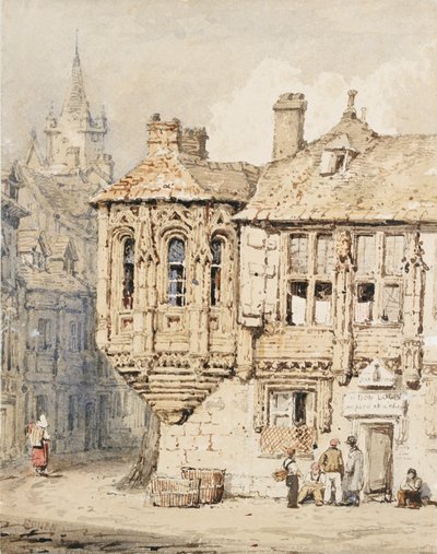 Gatescene i Rouen, tidlig på 1800-tallet av Samuel Prout
