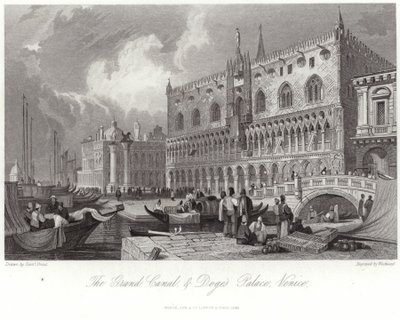 Canal Grande og Dogepalasset av Samuel Prout