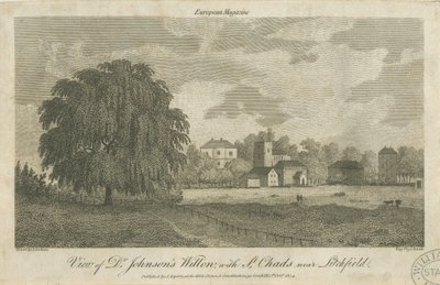Lichfield - "Dr. Johnsons" Willow Tree: gravering, nd [c 1804] av Samuel Rawle