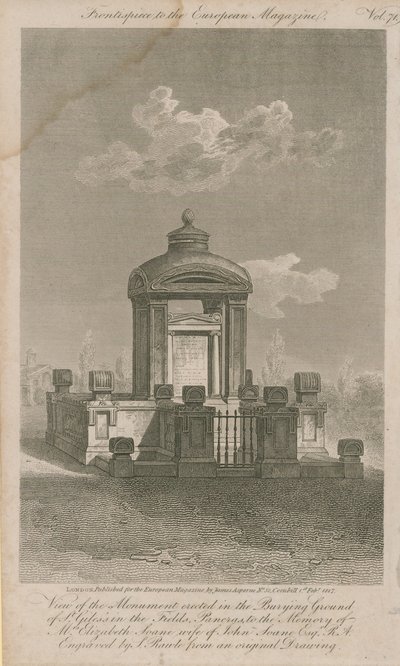 Monument til Elizabeth Soane av Samuel Rawle
