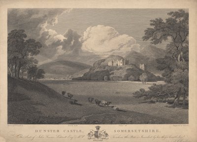 Nordøstutsikt over Dunster Castle, Somersetshire av Samuel Rawle