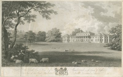 Shugborough Hall: gravering, nd [c 1802] av Samuel Rawle