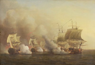 Aksjon utenfor Kapp det gode håp, 9. mars 1757 av Samuel Scott