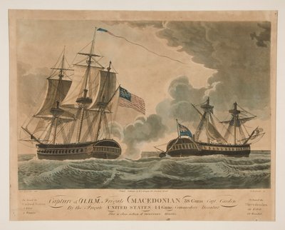 Fangst av H. B. M. fregatt makedonsk?USA av Samuel Seymour