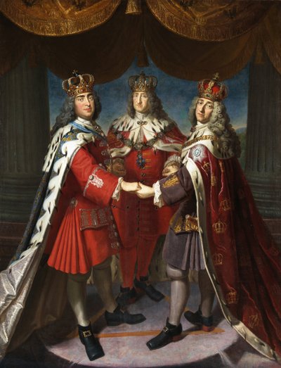 Alliance of Kings Frederick I. in Preussen, August II the Strong og Frederick IV of Denmark, 1709. av Samuel Theodor Gericke