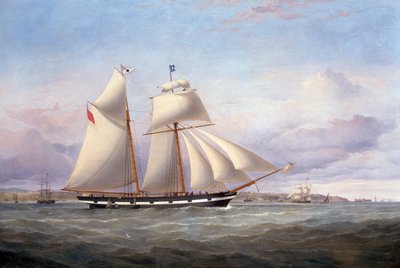 Lancefield nærmer Perch Rock Fort et fyrtårn i Mersey av Samuel Walters