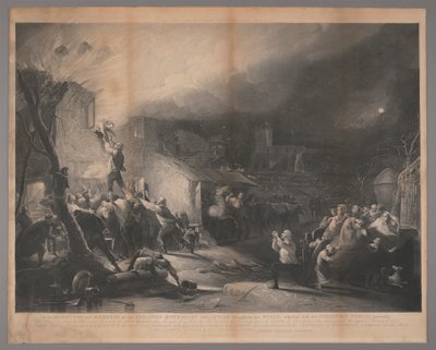 Forsynsmessig befrielse av John Wesley når et barn fra brann av Samuel William Reynolds