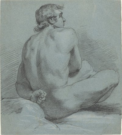 Sittende mann naken av Samuel Woodforde
