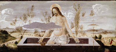Pieta. Detalj av St Barnaba altertavle (tempera på tre av Sandro Botticelli