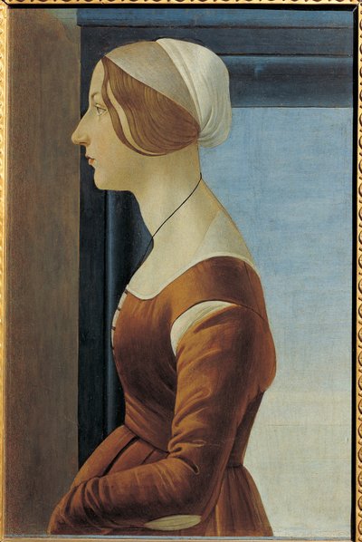 Porträt einer jungen Frau (Simonetta Vespucci oder Clarice Orsini), ca. 1475 von Sandro (1444/5-1510) Botticelli