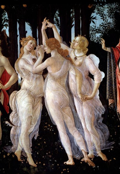 Våren. Detalj av de tre nådene (maleri av Sandro Botticelli