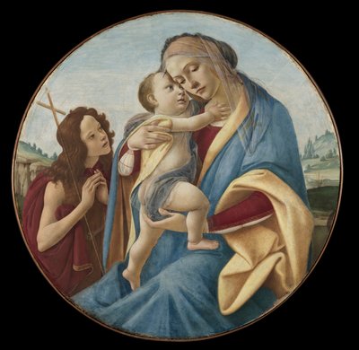 Jungfrau und Kind mit dem jungen Johannes dem Täufer, ca. 1490 von Sandro (1444/5-1510) Botticelli